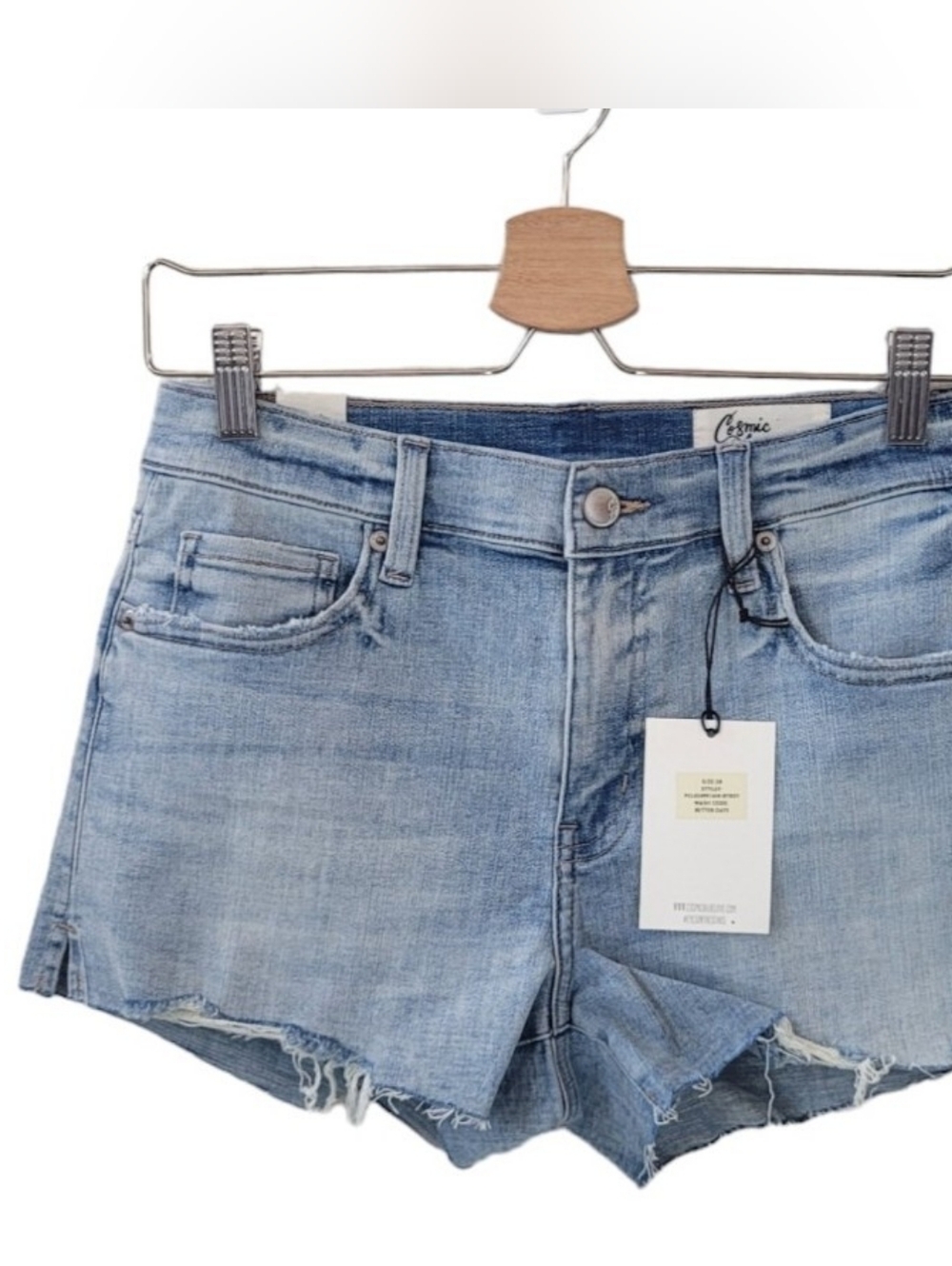 NWT Cosmic Light Blue Distressed Denim Cutoff Shorts